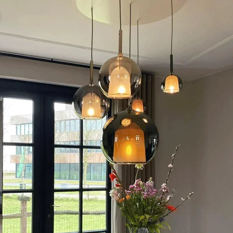 Dual Glass Bell Globe Pendant Light Bellonix – Lifestyle View 3