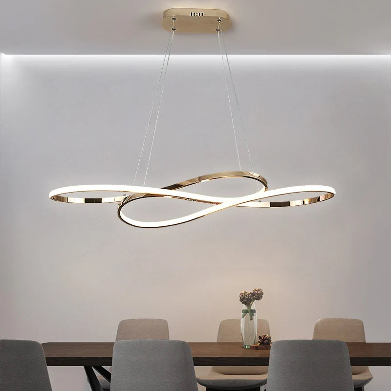 Infinity Loop Metal Pendant Light Kaelion – Gold Finish