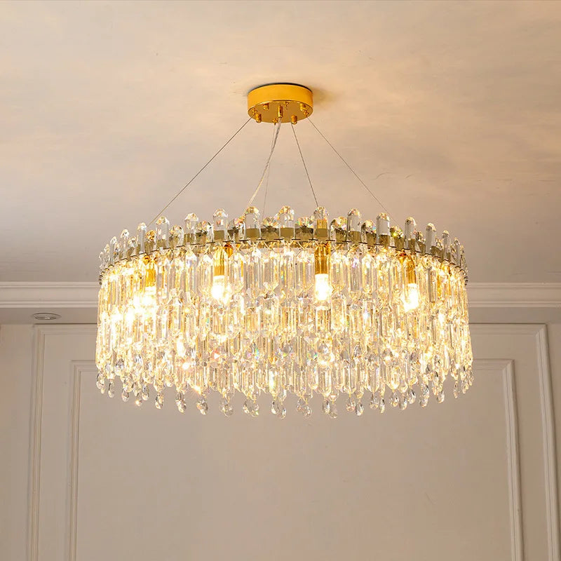 Luminara chandelier – crystal element detail showing refracted light points