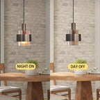 Fluted Amber Glass Pendant Light Pyrmont – Warm Glow On vs Off