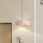 Travertine Ring Pendant Light – Anelith – Lifestyle View 3