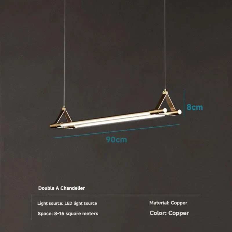 Geometric Copper Linear Pendant Light Solvex – Product Detail 8