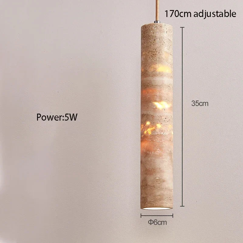 Travertine Cylinder Pendant Light – Ecelvix – Product Detail 6