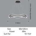 Sculptural Wave Aluminum LED Pendant Light – Dovelux – Product Detail 6