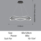 Sculptural Wave Aluminum LED Pendant Light – Dovelux – Product Detail 6