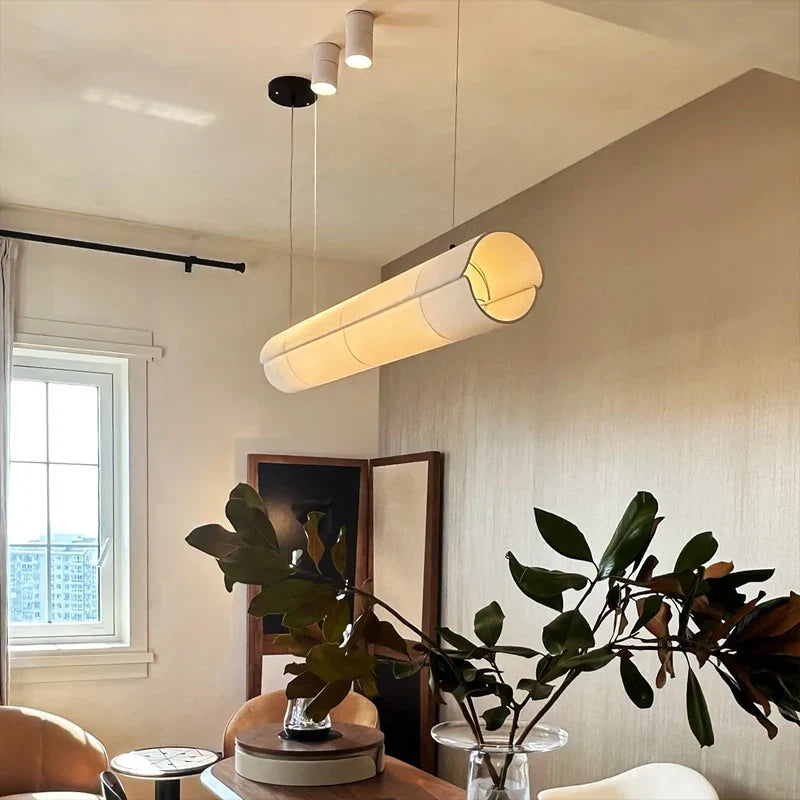Fabric Cylinder Linear Pendant Calvrix – Lifestyle View 4