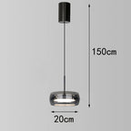Bsaelix pendant chandelier – Black, 1 Light configuration, dimensions