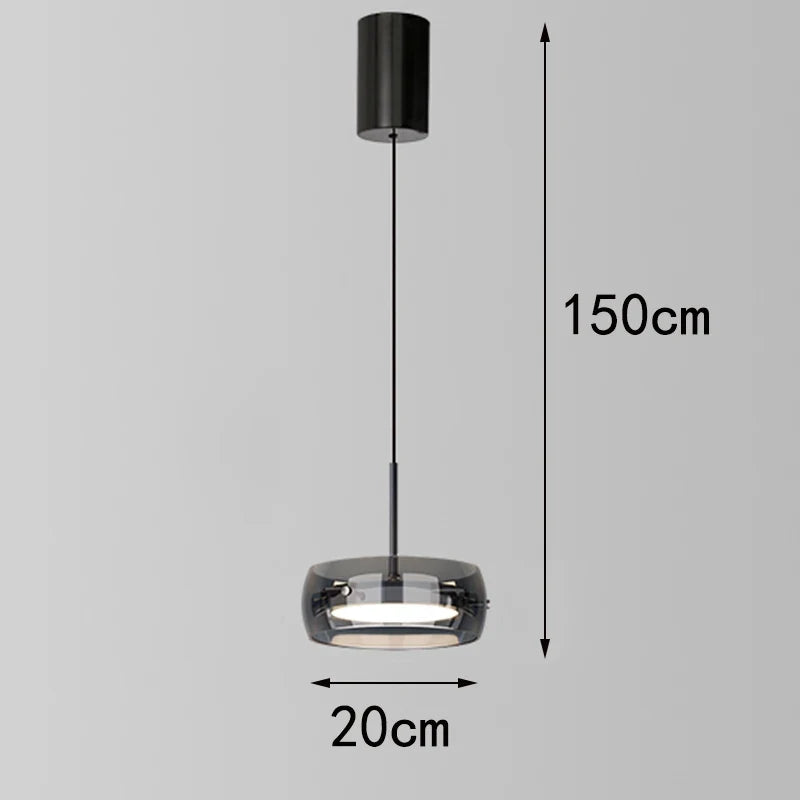 Bsaelix pendant chandelier – Black, 1 Light configuration, dimensions