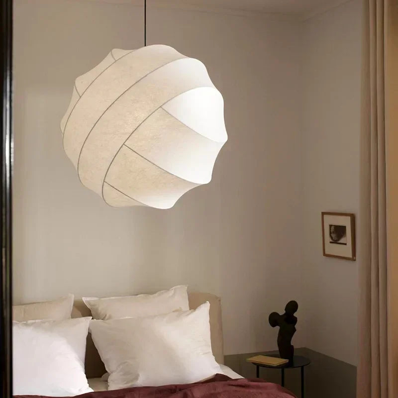 Soft Glow Fabric Pendant Light Ulindros – Lifestyle View 3
