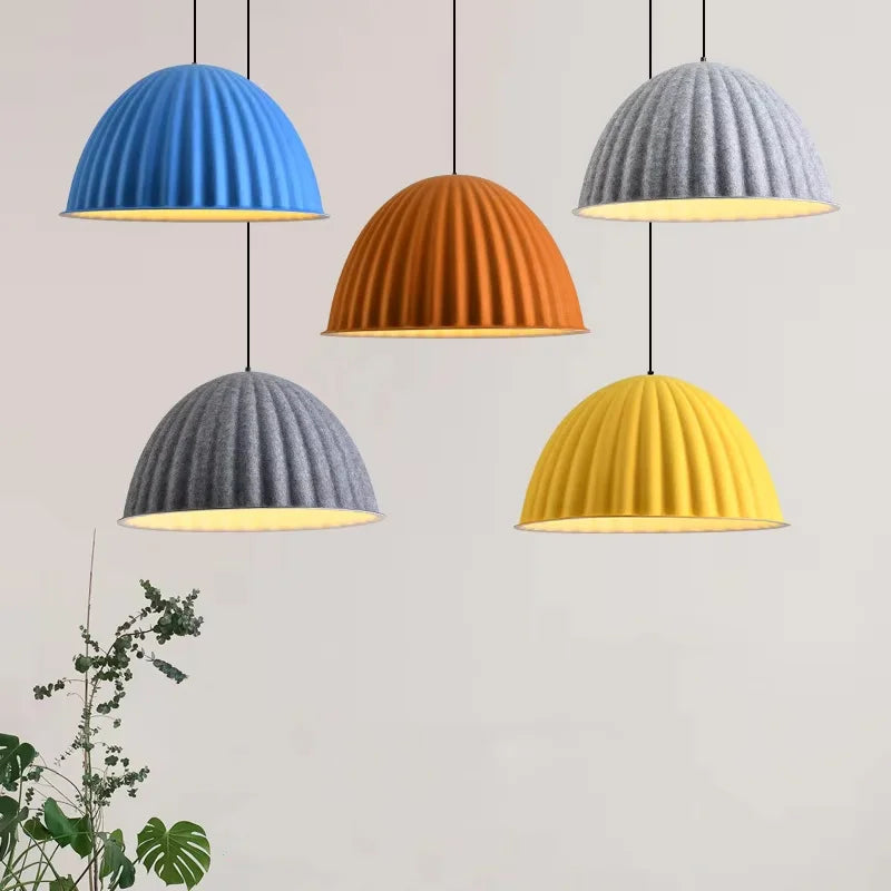 Ribbed Felt Dome Pendant Light Torivell – Lifestyle View 2