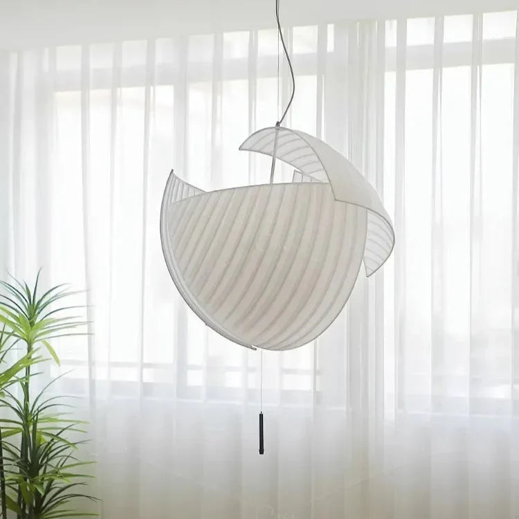 Sculptural Curled-Fabric Pendant Light Havrix