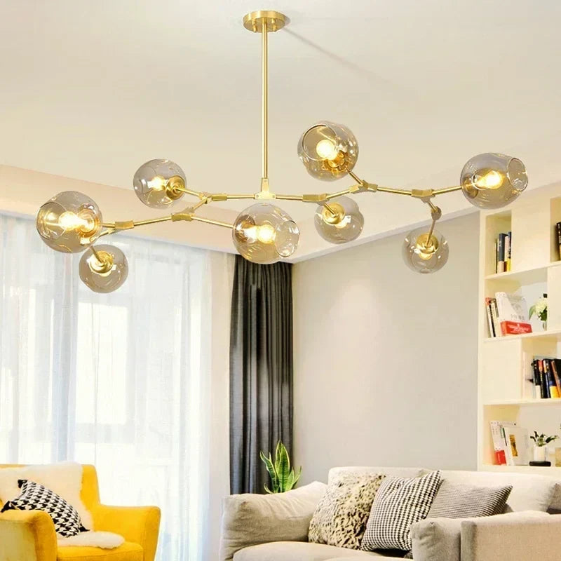 Molecular Glass Globe Cluster Chandelier Jalindra – Hero Shot