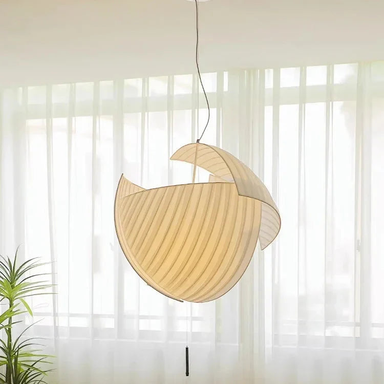 Sculptural Curled-Fabric Pendant Light Havrix