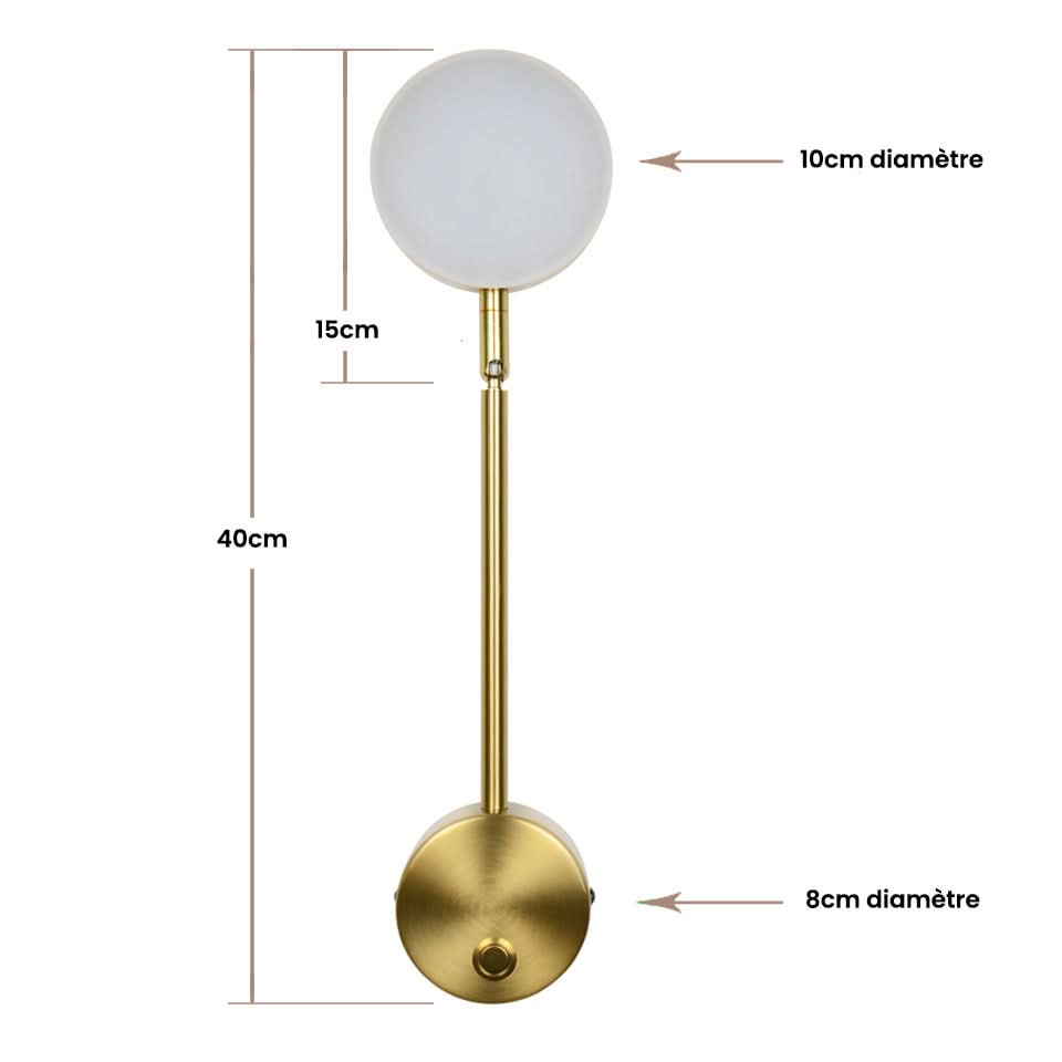 Pivoting Aluminum Disc Wall Sconce Alerion – Dimensions & Size Reference