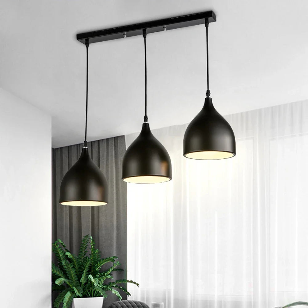 Nordic Metal Cone Cluster Pendant Trivenna – Linear Bar Black