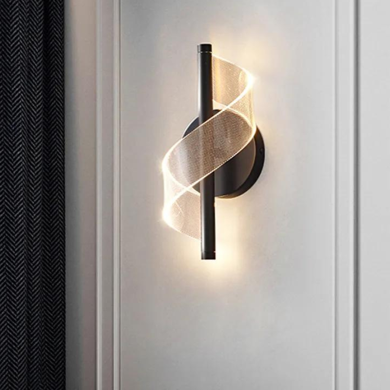 Sculptural Acrylic Helix Wall Sconce Spirex – Hero Shot