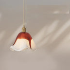 Florvane ombré glass pendant light, single, garnet detail