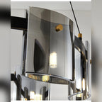Close-up detail of Kelrix Smoke Grey glass shade and G9 LED bulb