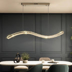 Serpentine Crystal Linear Chandelier Oevanthos — lifestyle view 1