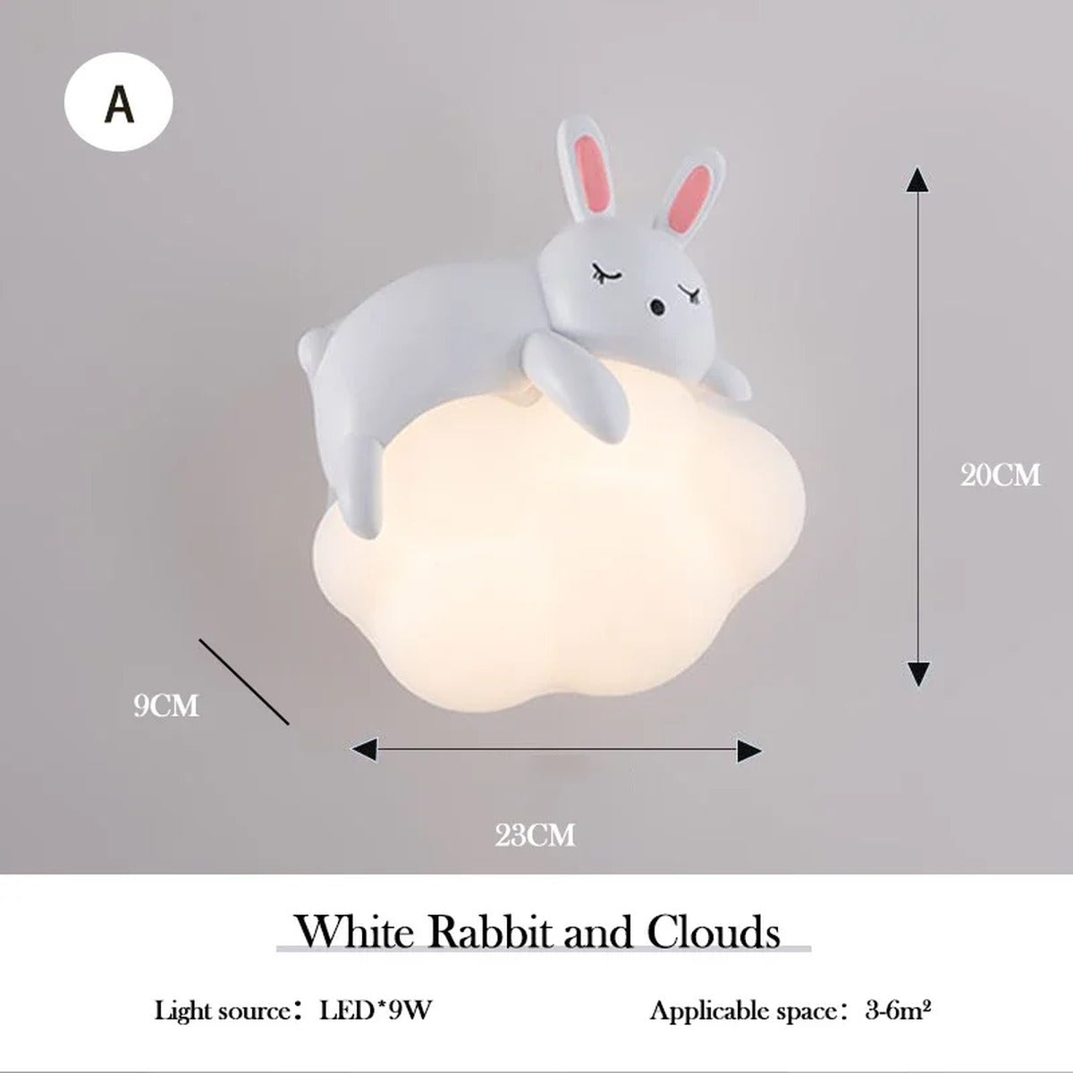 Softholm - Rabbit on Mini Cloud design, dimensions 23x20x9cm