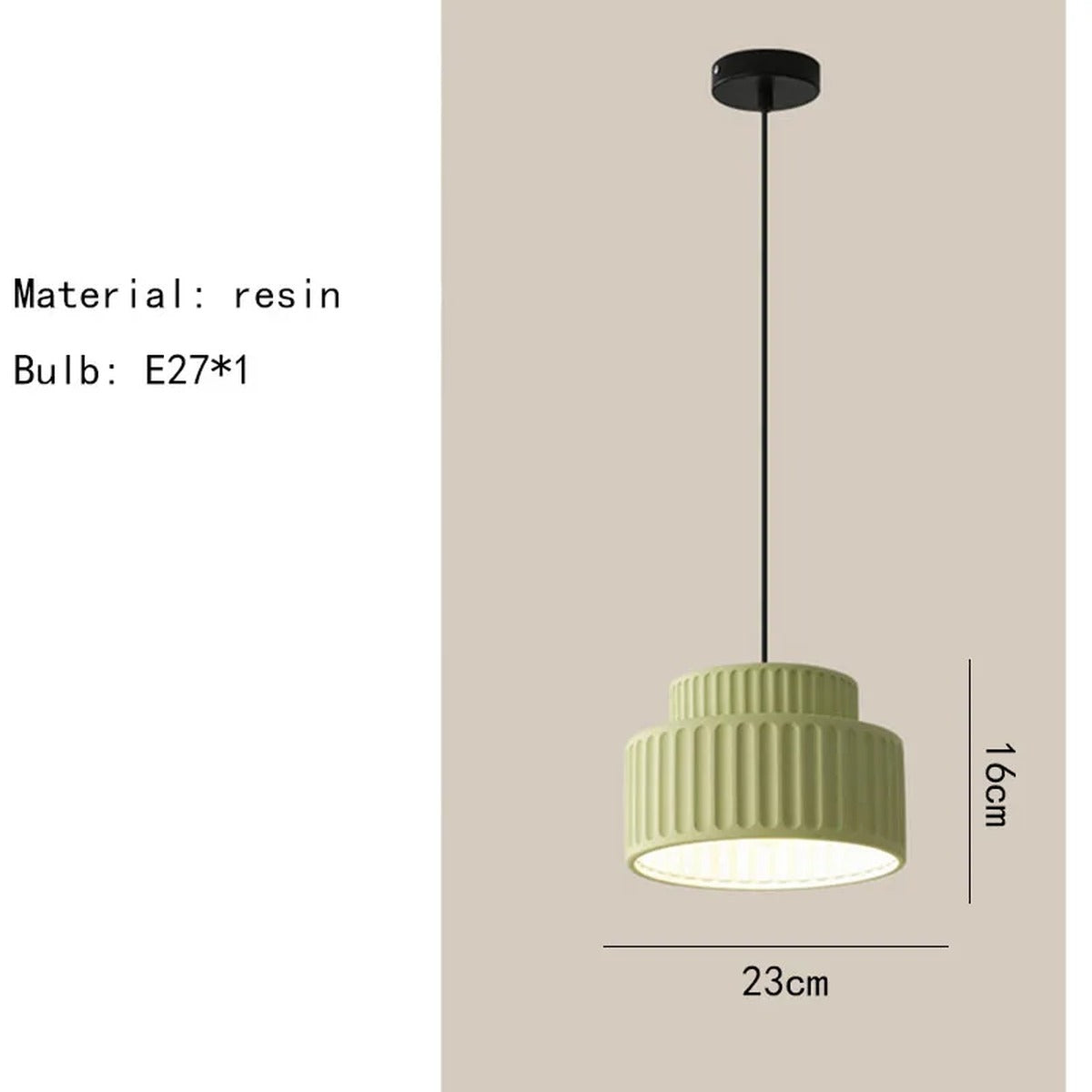 Tiered Ribbed Drum Pendant Light – Zenithral – Product Detail 7