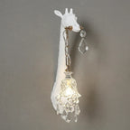 Serengeti giraffe wall sconce, white finish, left-facing single — detail