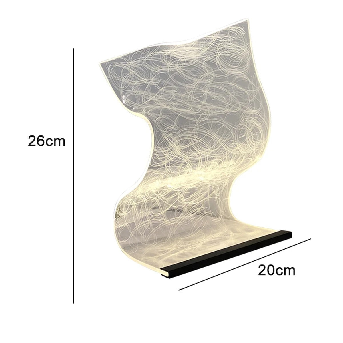 Sculptural Acrylic Light-Field Table Lamp – Luxivorn – Product Detail 8