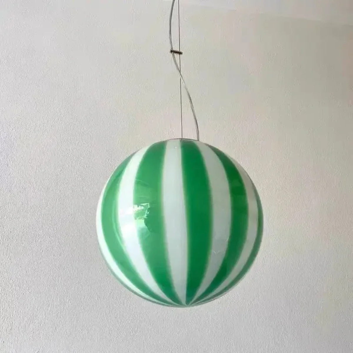 Candy-Stripe Swirl Glass Globe Pendant – Novaro – Product Detail 6