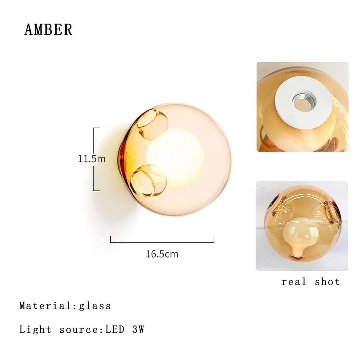 Coloured Glass Globe Wall Sconce – Chrometh – Product Detail 10