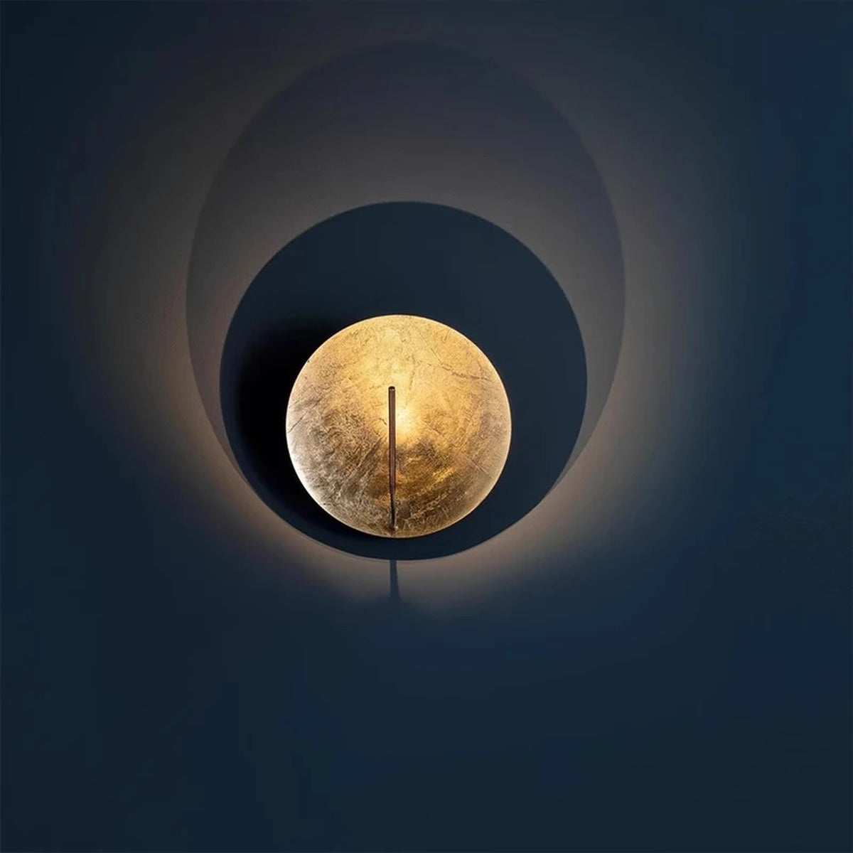 Gold Foil Disc Ambient Wall Sconce – Yarlion – Lifestyle View 4