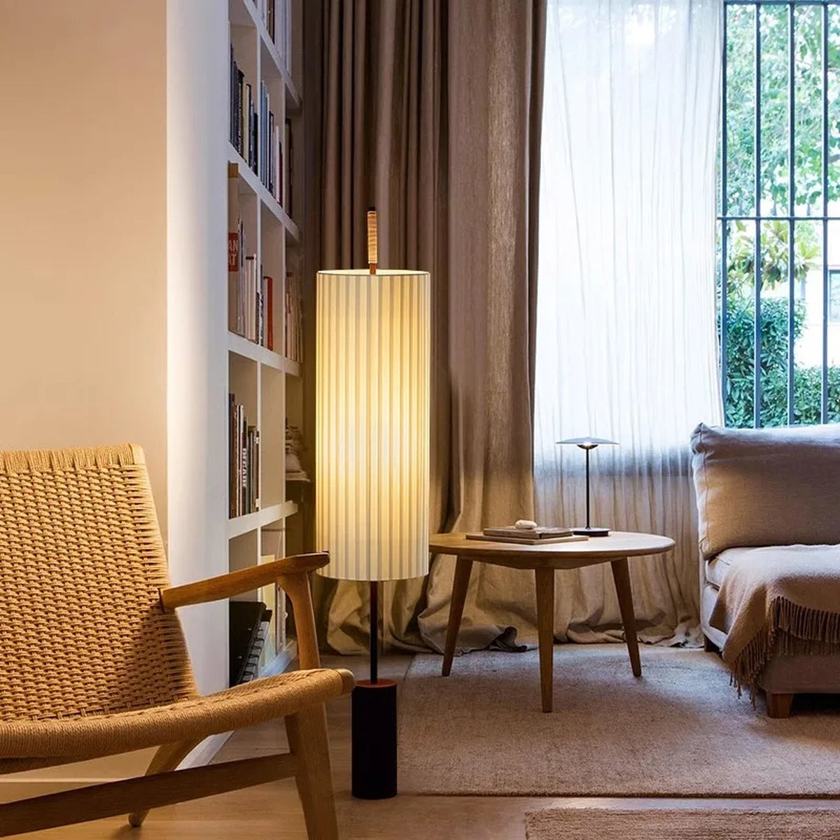 Pleated Cylinder Floor Lamp – Evran – Lifestyle View 3