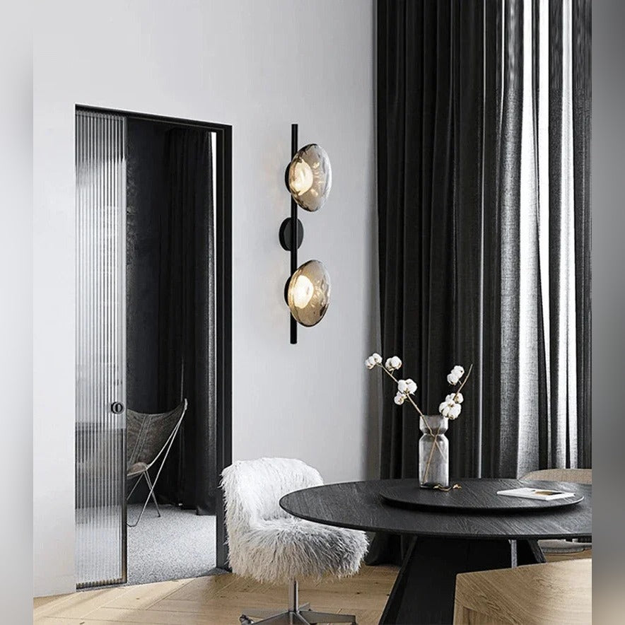 Lumivex faceted glass wall sconce - C-Gray