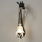 Serengeti giraffe wall sconce, black finish, left-facing single — detail