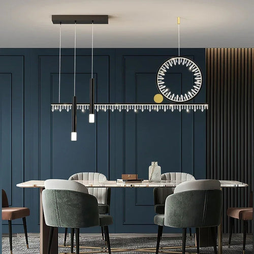 Crystal Tassel Horizontal Bar Chandelier – Sevandrix – Lifestyle View 2