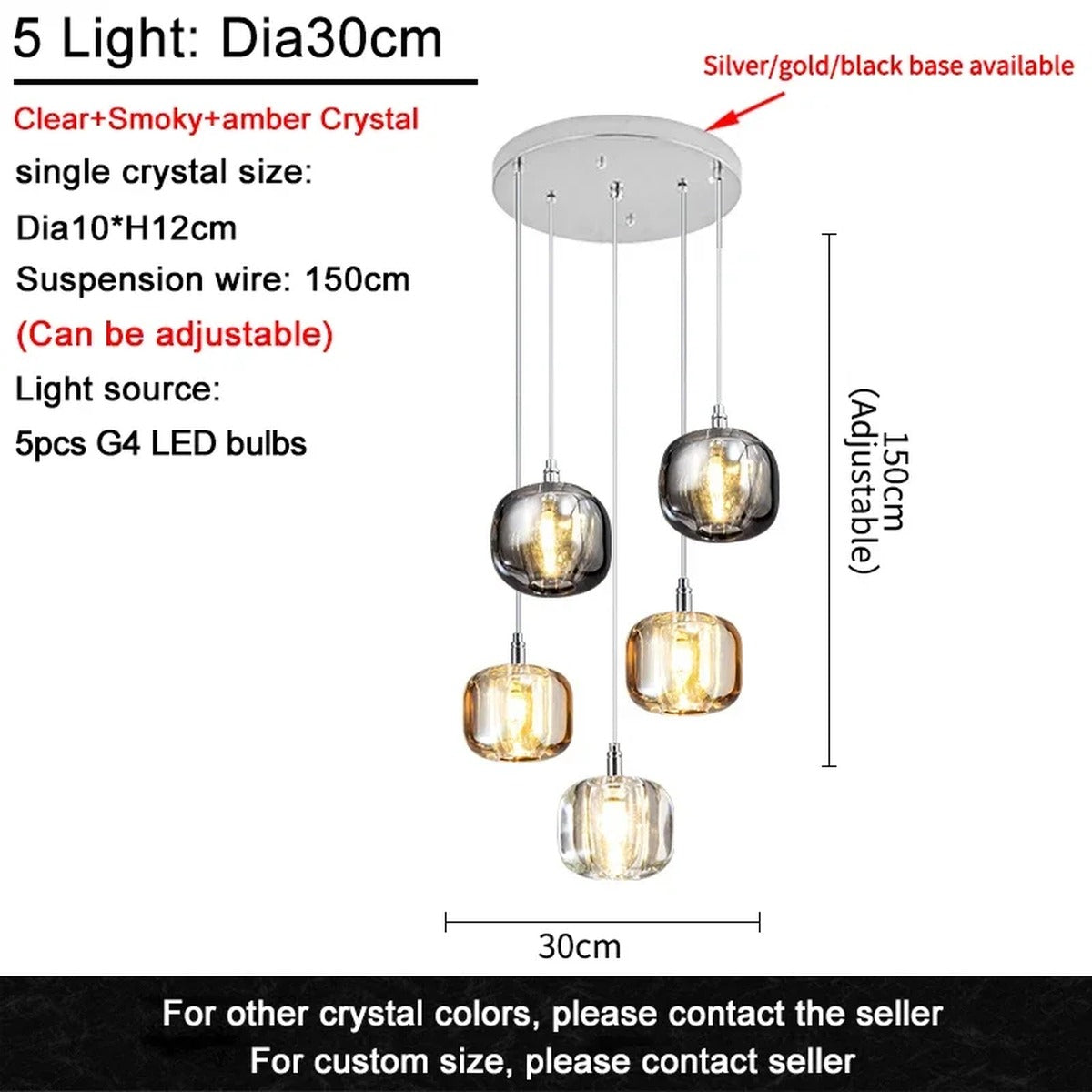 Crystalline Cascade Pendant Light Harvix – Product Detail 8