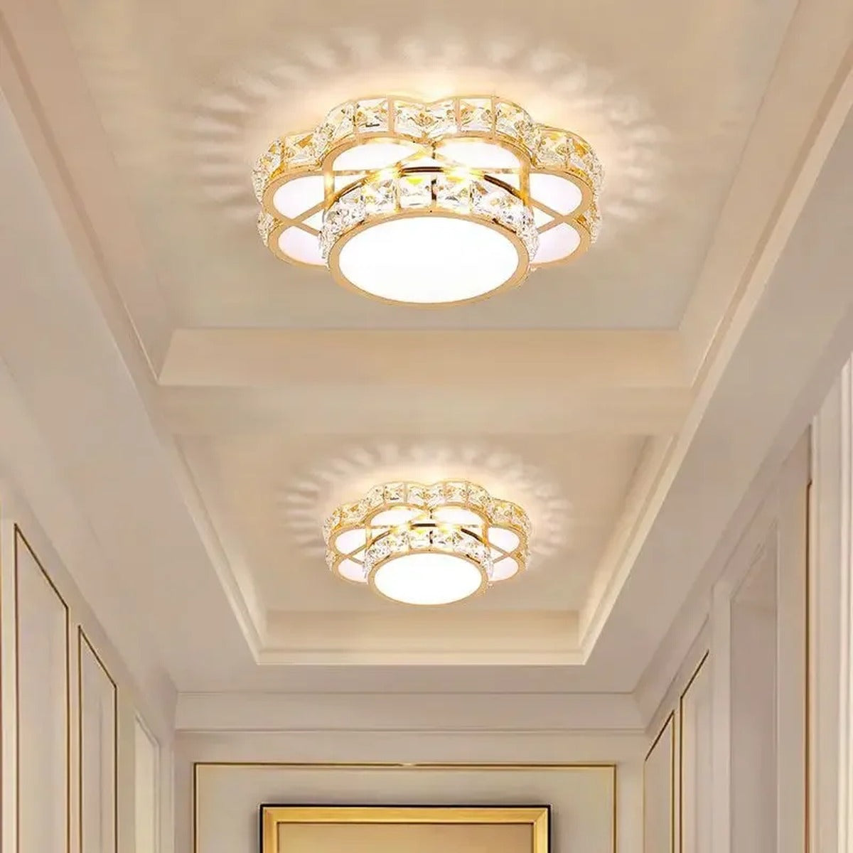 Gold Crystal Flower Ceiling Light Calixor – Product Detail 5