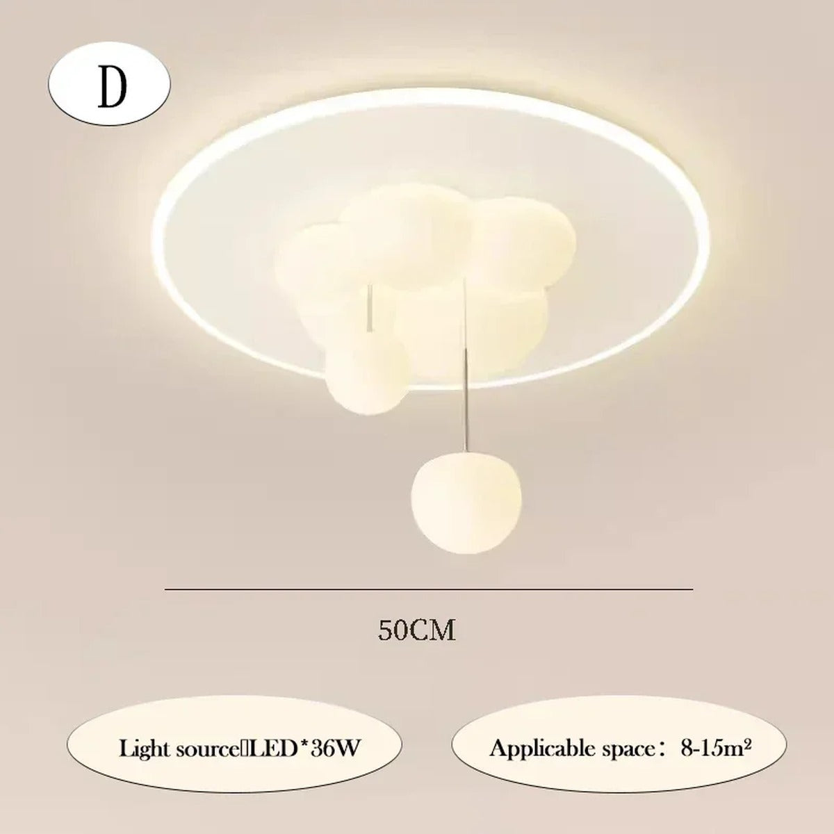 Fjordel cloud cluster tiered LED ceiling light kids nursery