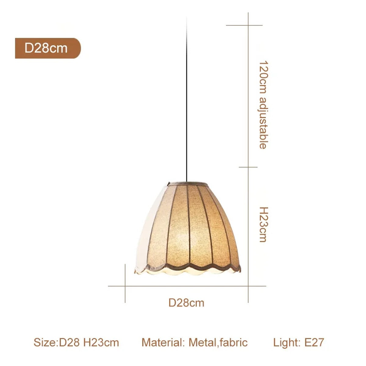Pleated Linen Dome Pendant & Bar Light – Xevanth – Product Detail 7