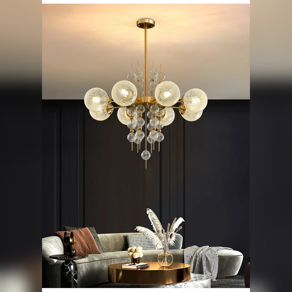 Frosted Glass Bubble Sputnik Chandelier – Nivora