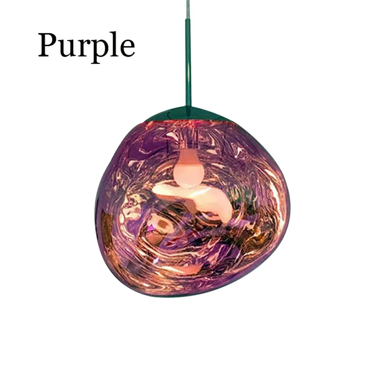 Organic Molten-Form Mirror Pendant Light – Sarvix – Purple Finish