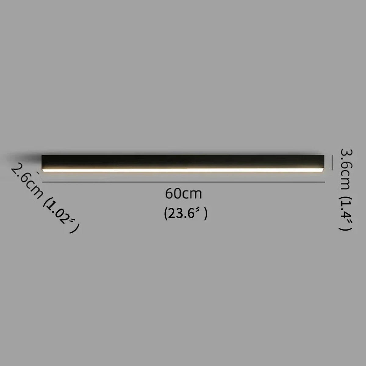 Sorendale Linear Ceiling Light – Black 60cm Dimensions