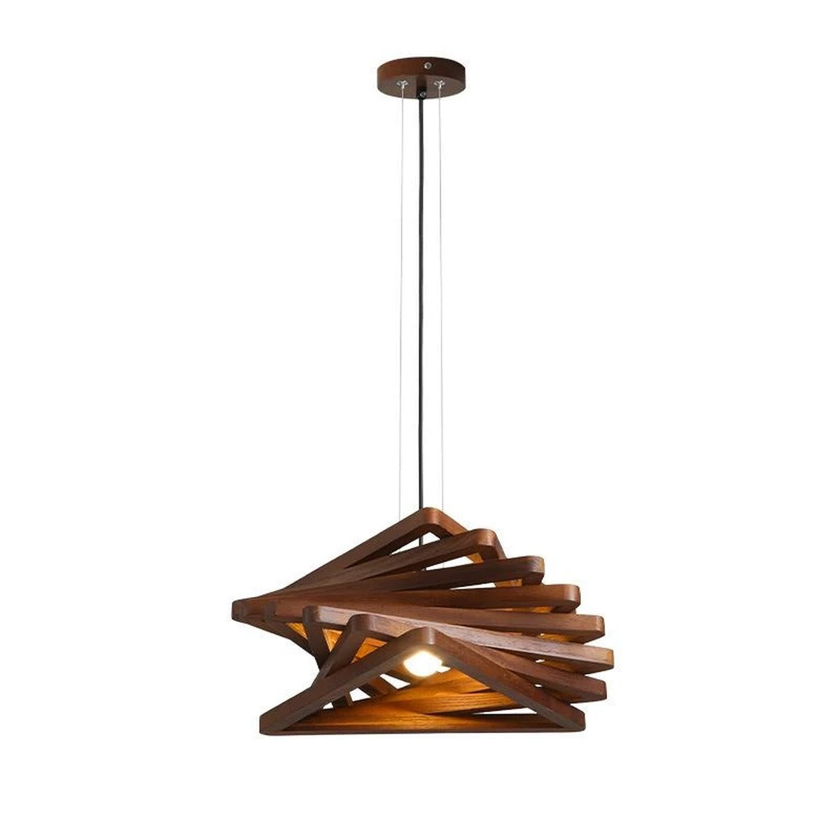 Spiral Wood Slat Cone Pendant Light – Selraith – Product Detail 5