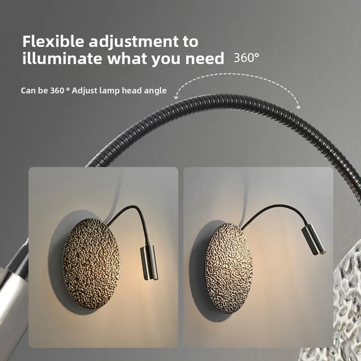 Coral Disc Gooseneck Reading Wall Sconce – Bevorith – Product Detail 5