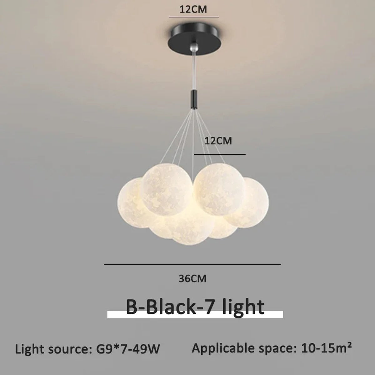 Floating Glass Gold Chandelier Praivelle – Product Detail 16