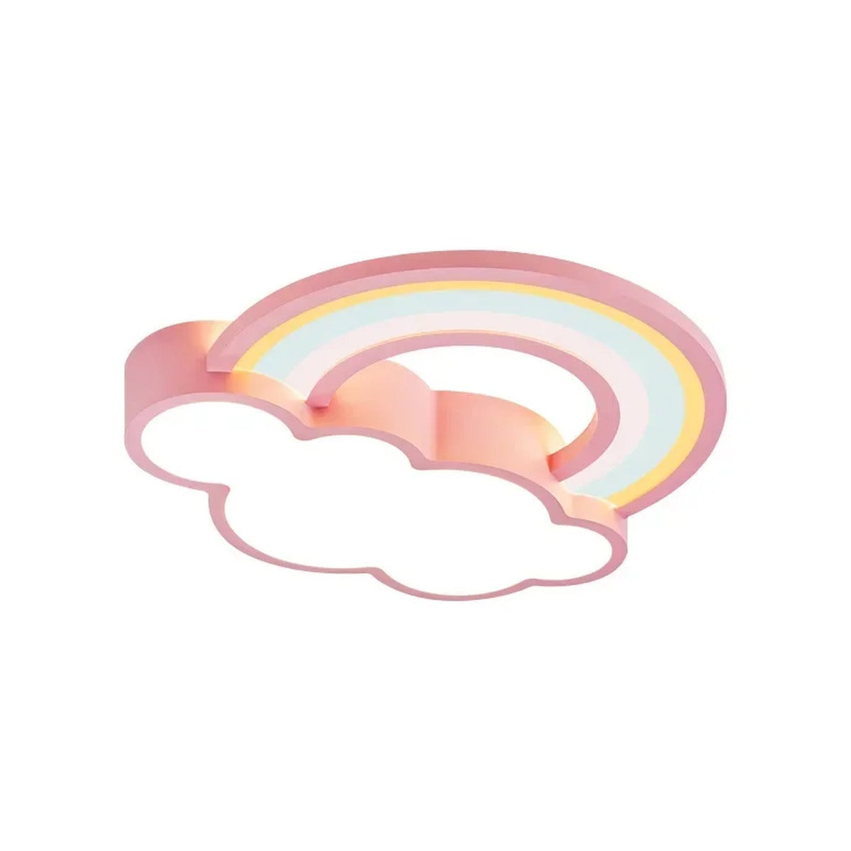 Quieton rainbow and cloud LED ceiling light, Pink finish, studio view