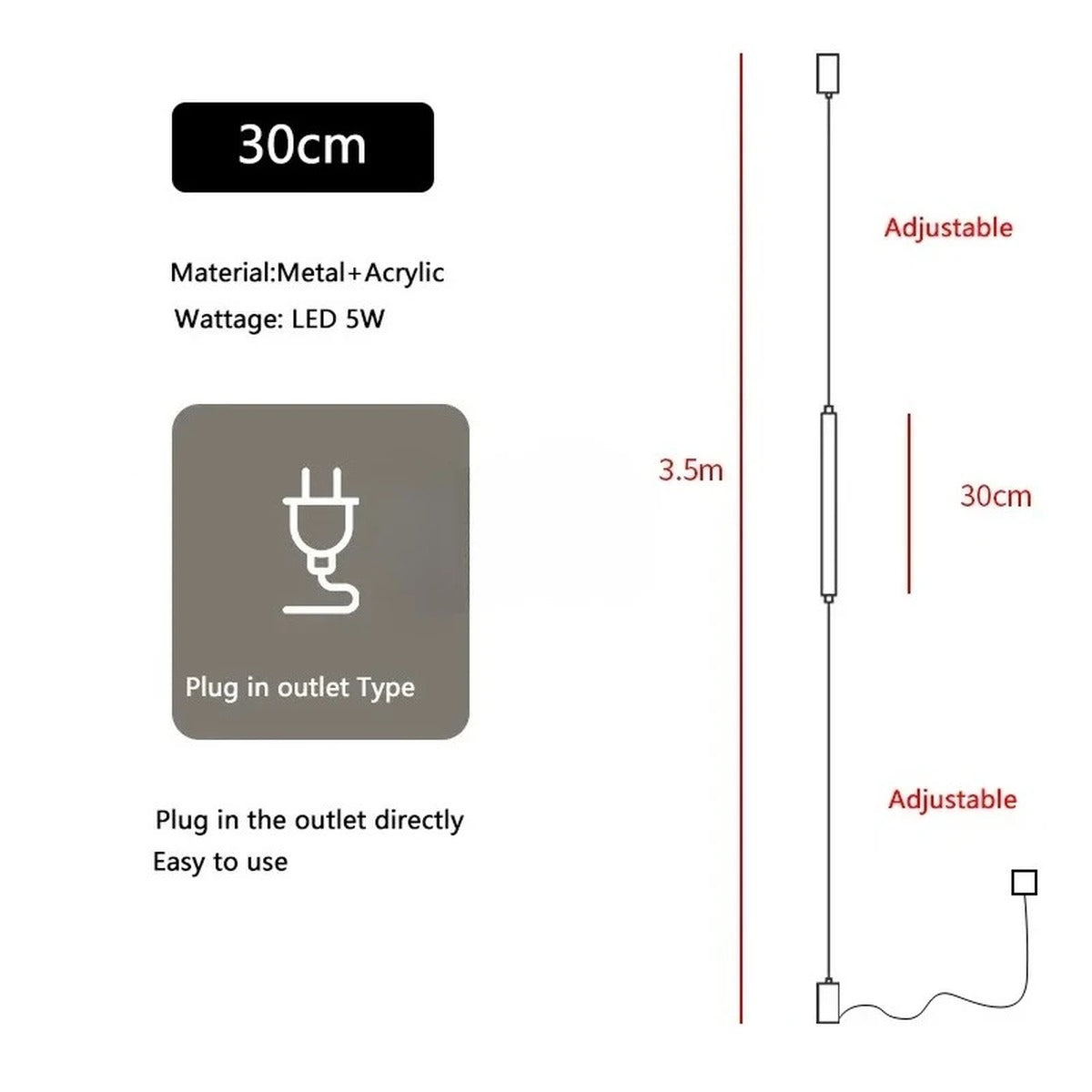 Slim Vertical LED Tube Pendant Light – Serenthis – Product Detail 12