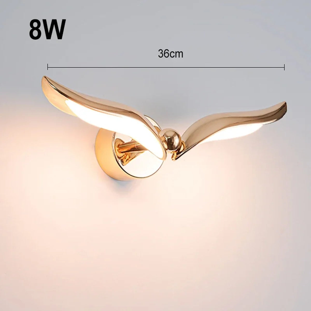 Polished Gold Wing Wall Sconce – Xarventh – Double Wing, 36cm, 8W