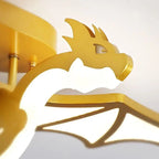 Children's Novelty Gold Dragon Ceiling Light Draevorn – Head Detail