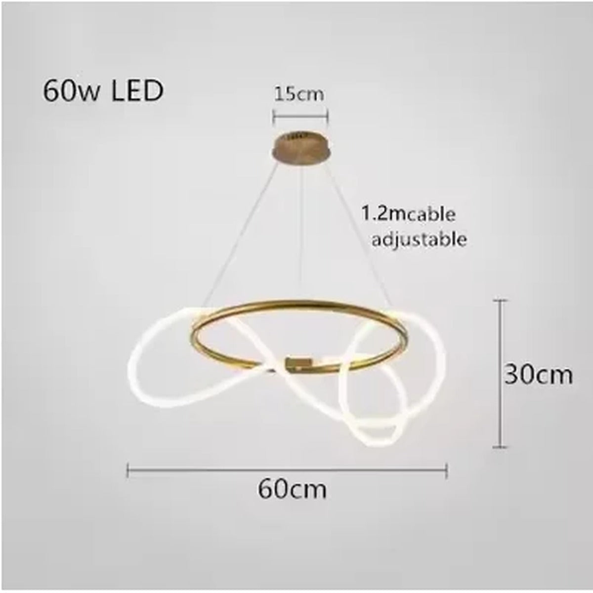 Ribbon Curl LED Ring Chandelier – Yelrix – Product Detail 16