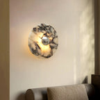 Marble Circle Wall Sconce Ovrixa - Chrome finish lifestyle view